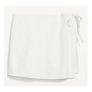 Women’s Old Navy High-Waisted Wrap-Front Mini Skort | White | Size Medium